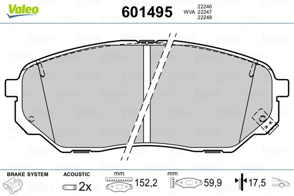 VALEO 601495 Brake Pad Set, disc brake