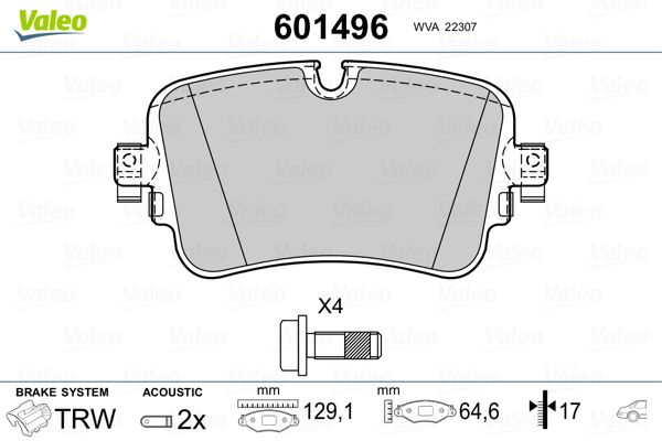 VALEO 601496 Brake Pad Set, disc brake