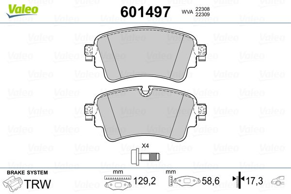 VALEO 601497 Brake Pad Set, disc brake