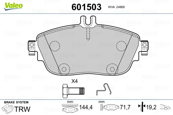 VALEO 601503 Brake Pad Set, disc brake