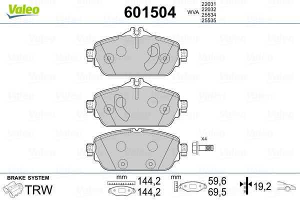 VALEO 601504 Brake Pad Set, disc brake