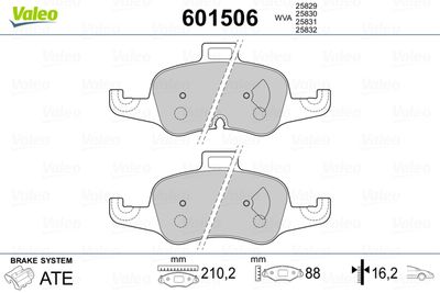 Brake Pad Set, disc brake VALEO 601506