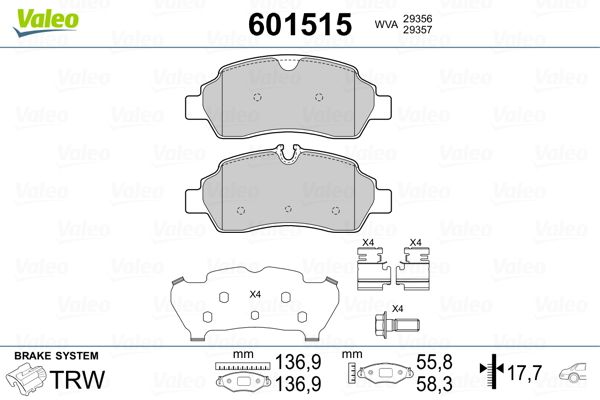 VALEO 601515 Brake Pad Set, disc brake