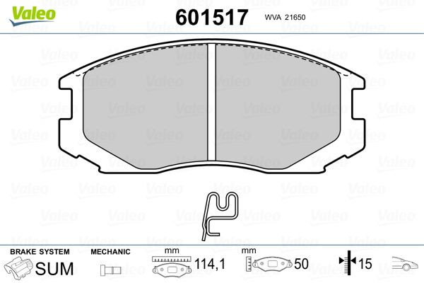 VALEO 601517 Brake Pad Set, disc brake