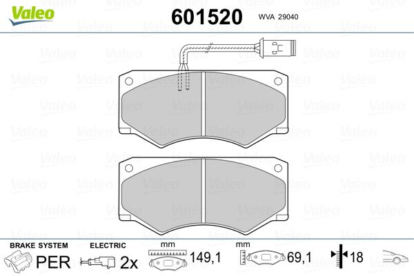 VALEO 601520 Brake Pad Set, disc brake