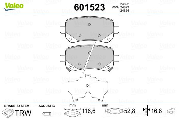 VALEO 601523 Brake Pad Set, disc brake