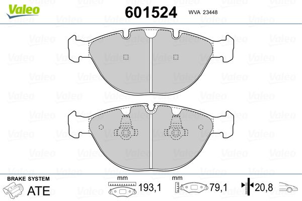 VALEO 601524 Brake Pad Set, disc brake