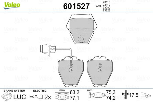 VALEO 601527 Brake Pad Set, disc brake