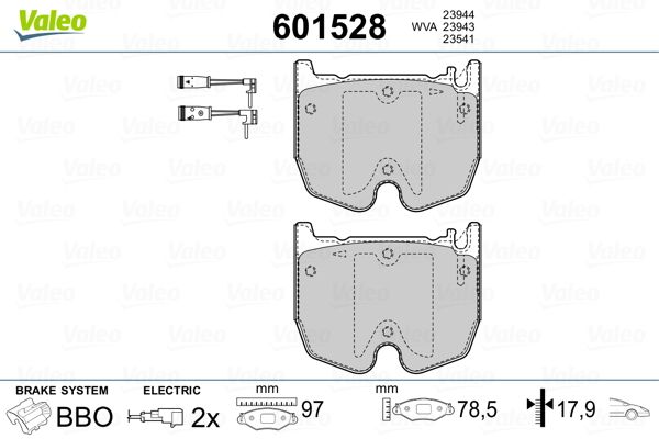 VALEO 601528 Brake Pad Set, disc brake