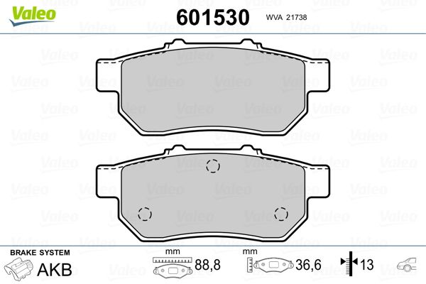 VALEO 601530 Brake Pad Set, disc brake