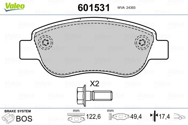 VALEO 601531 Brake Pad Set, disc brake