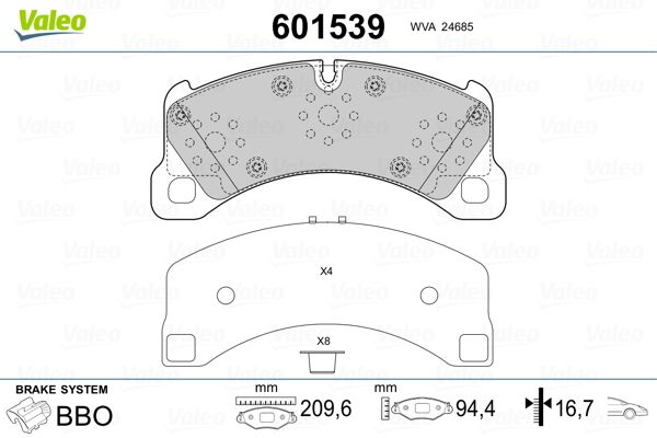 VALEO 601539 Brake Pad Set, disc brake
