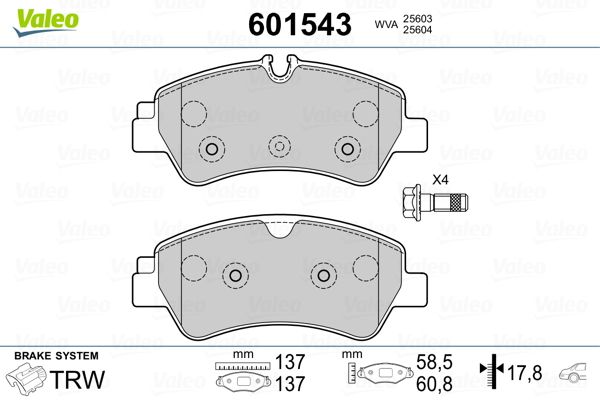 VALEO 601543 Brake Pad Set, disc brake