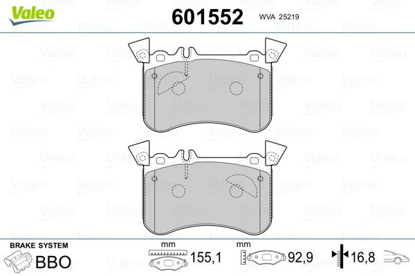 VALEO 601552 Brake Pad Set, disc brake