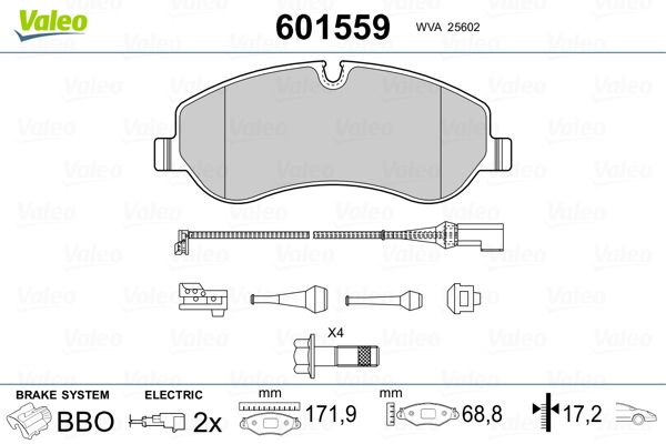 VALEO 601559 Brake Pad Set, disc brake