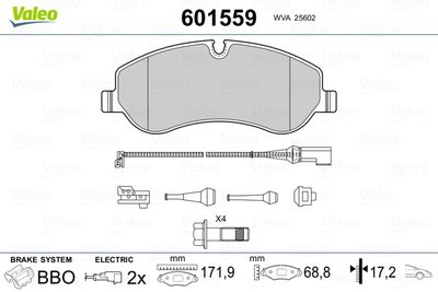 Brake Pad Set, disc brake VALEO 601559