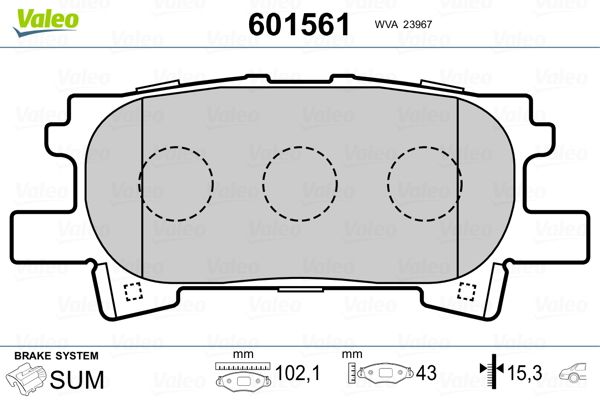 VALEO 601561 Brake Pad Set, disc brake