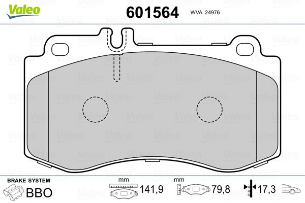 VALEO 601564 Brake Pad Set, disc brake