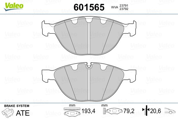 VALEO 601565 Brake Pad Set, disc brake