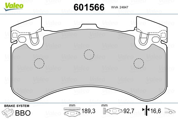 VALEO 601566 Brake Pad Set, disc brake