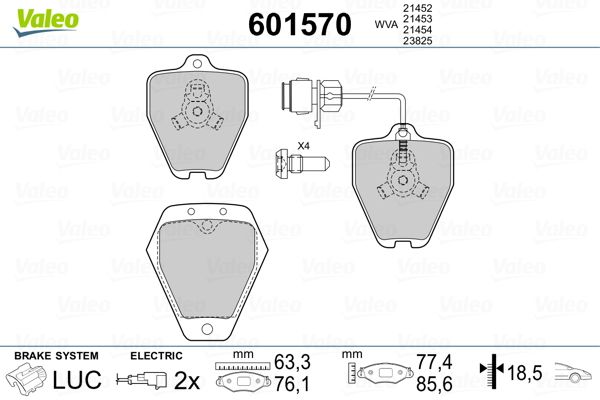 VALEO 601570 Brake Pad Set, disc brake