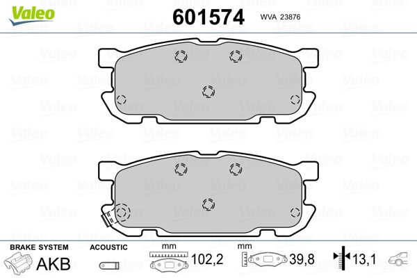 VALEO 601574 Brake Pad Set, disc brake