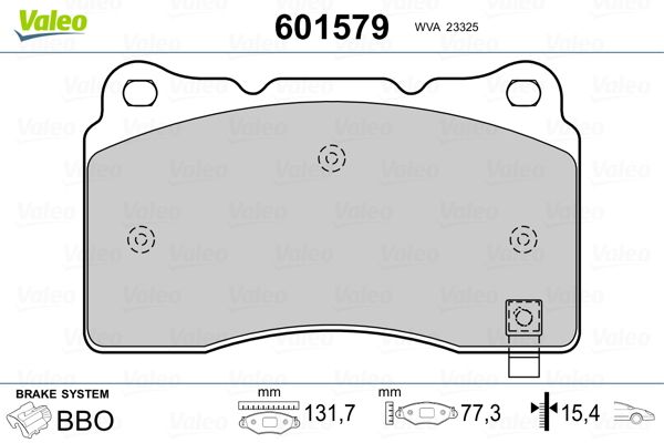 VALEO 601579 Brake Pad Set, disc brake