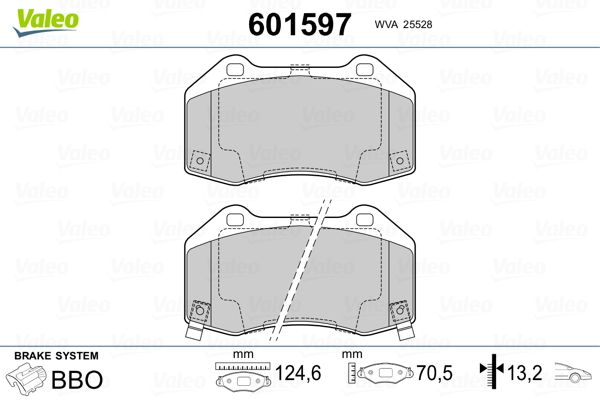 VALEO 601597 Brake Pad Set, disc brake