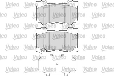Brake Pad Set, disc brake VALEO 601663