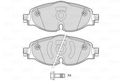 Brake Pad Set, disc brake VALEO 601702