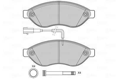 Brake Pad Set, disc brake VALEO 601708