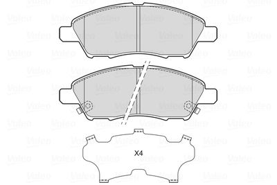 Brake Pad Set, disc brake VALEO 601717