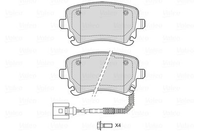 Brake Pad Set, disc brake VALEO 601747