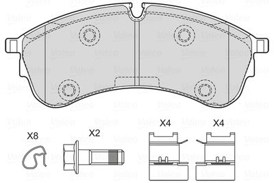 Brake Pad Set, disc brake VALEO 601761