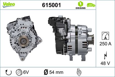 Alternator, starter VALEO 615001