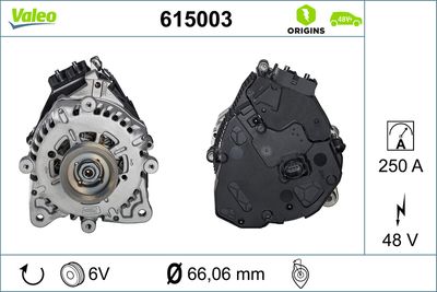 Alternator, starter VALEO 615003