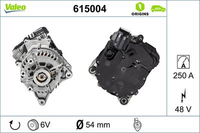 Alternator, starter VALEO 615004
