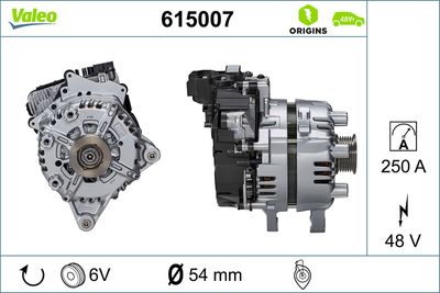 Alternator, starter VALEO 615007