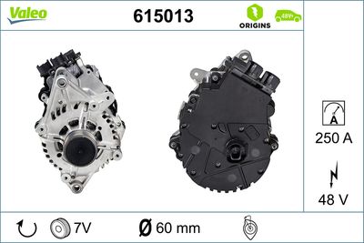 Alternator, starter VALEO 615013