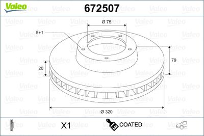 Brake Disc VALEO 672507