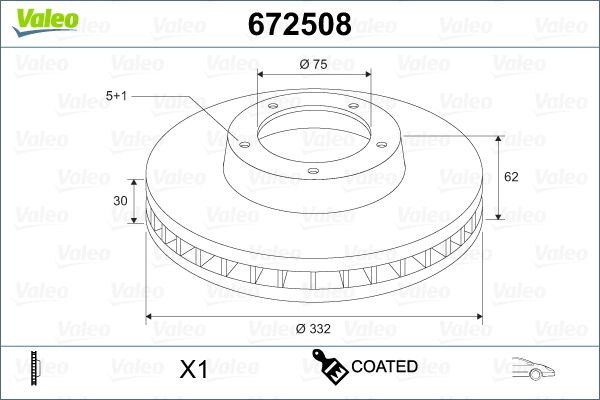 VALEO 672508 Brake Disc