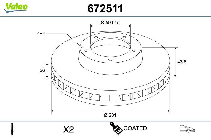 VALEO 672511 Brake Disc