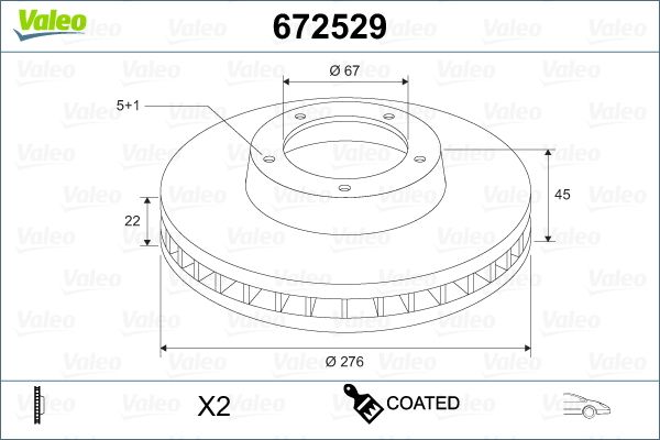 VALEO 672529 Brake Disc