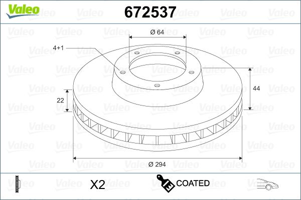 VALEO 672537 Brake Disc