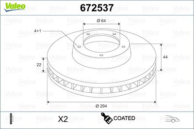 Brake Disc VALEO 672537