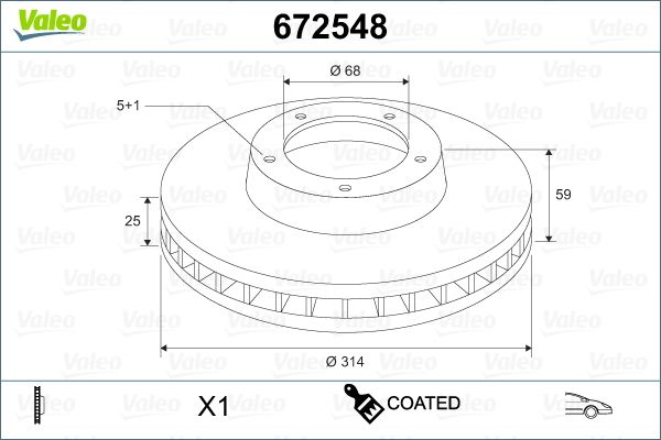 VALEO 672548 Brake Disc