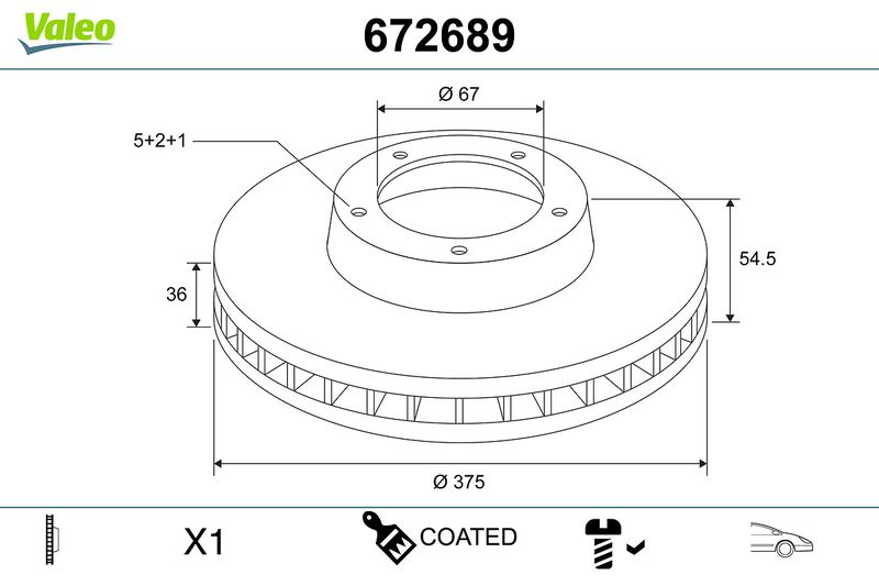 VALEO 672689 Brake Disc