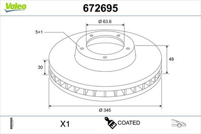 Brake Disc VALEO 672695