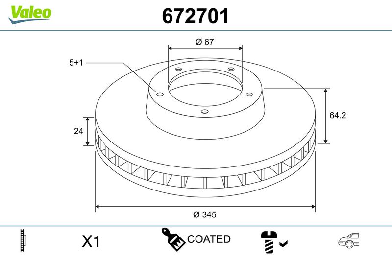 VALEO 672701 Brake Disc
