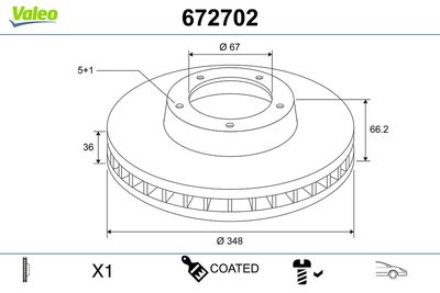 Brake Disc VALEO 672702